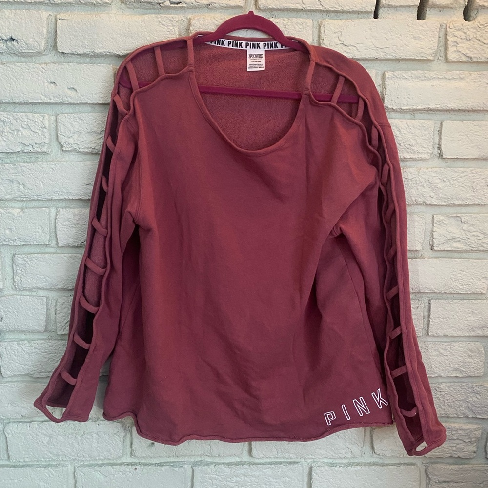 Victoria's Secret PINK Cutout Sleeve Top - Mauve